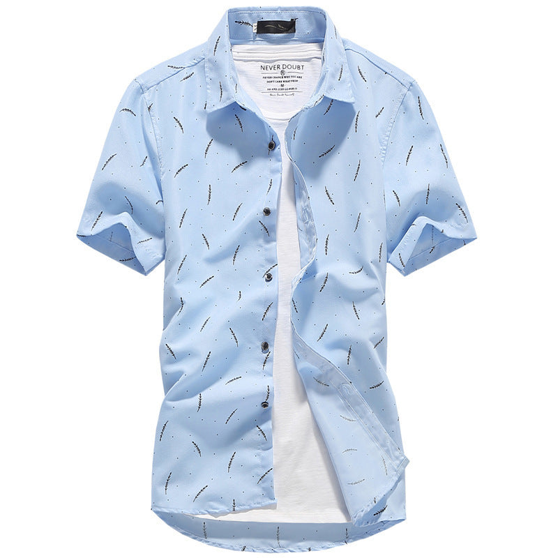 Henry – Kurzärmeliges Herrenhemd im koreanischen Stil, Slim Fit