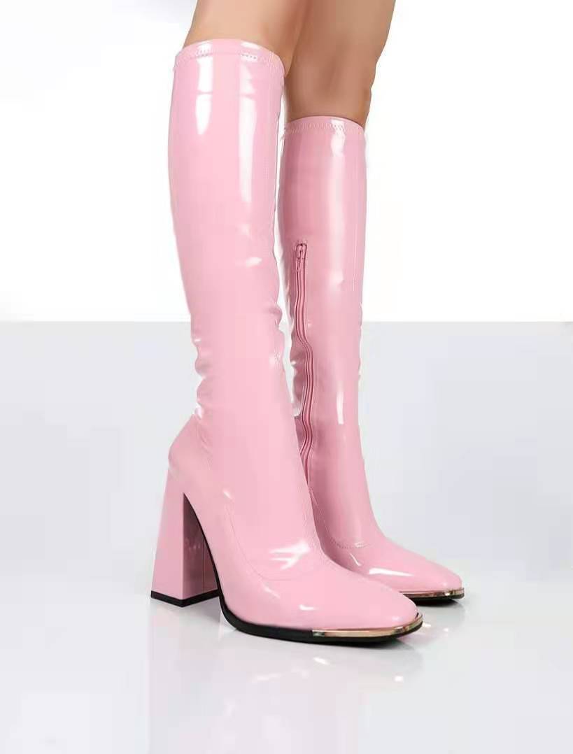 Claire – Damenstiefel mit quadratischer Spitze und klobigem Absatz