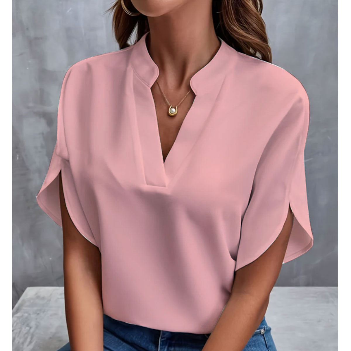 Georgina – Chiffonbluse mit V-Ausschnitt für Damen