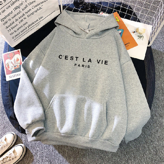 Bernard – Lockerer Kapuzenpullover mit Buchstaben-Print