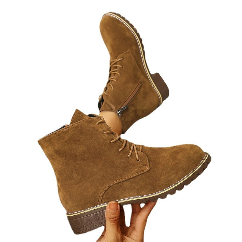 Heather – Damen Martin Stiefel mit runder Spitze