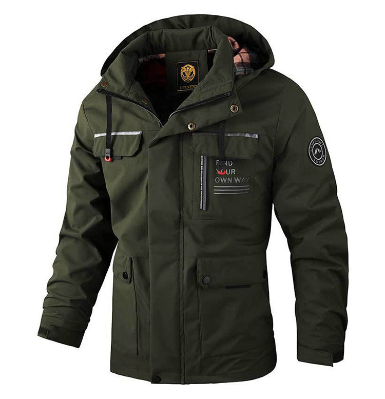 Alan – Winddichte Herrenjacke mit Kapuze und Taschen