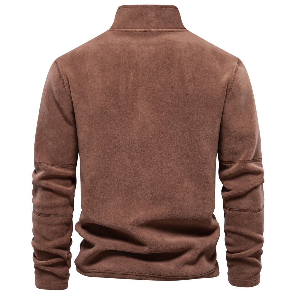 Ron – Stehkragen-Reißverschluss-Sweatshirt mit Fleece