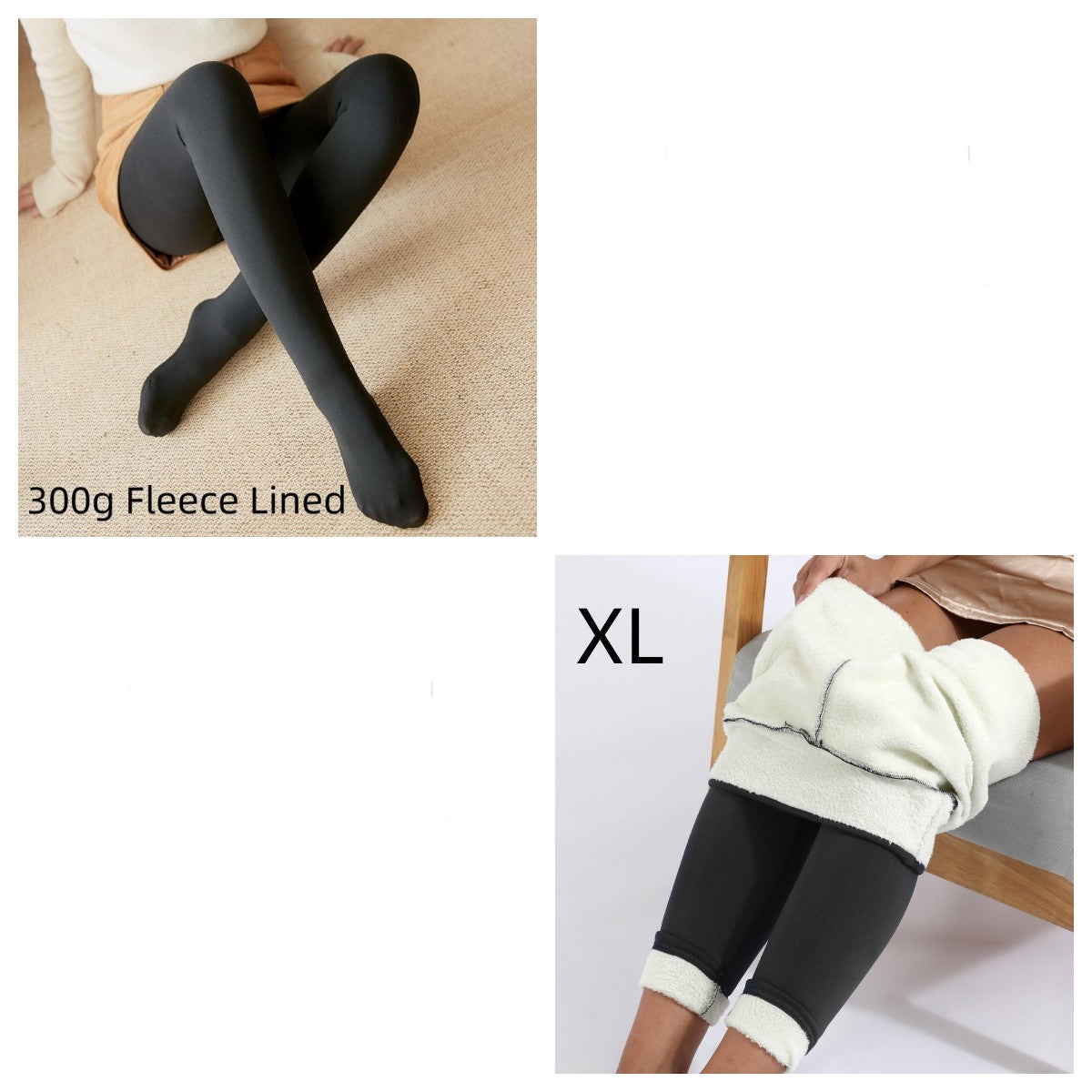 Natalie – Transparent Strumpfhose mit Fleece-Futter