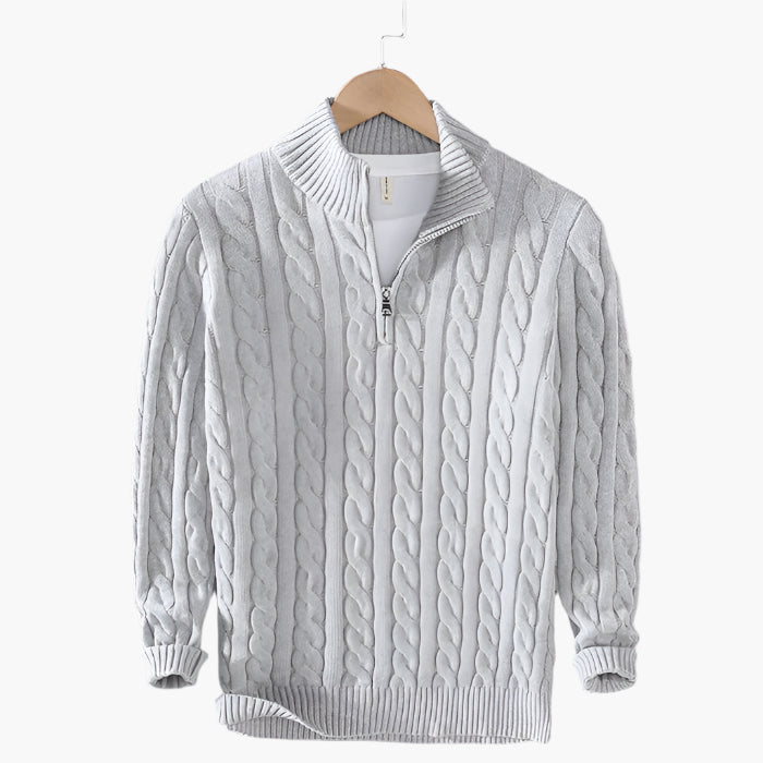 Herren Strickpullover mit Zopfmuster – Klassischer Freizeit- und Business-Look