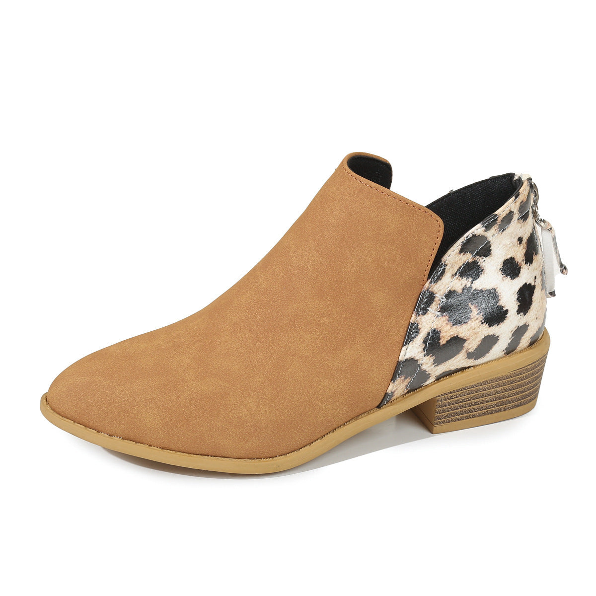 Jennifer – Damenstiefeletten mit Leopardenmuster und Blockabsatz