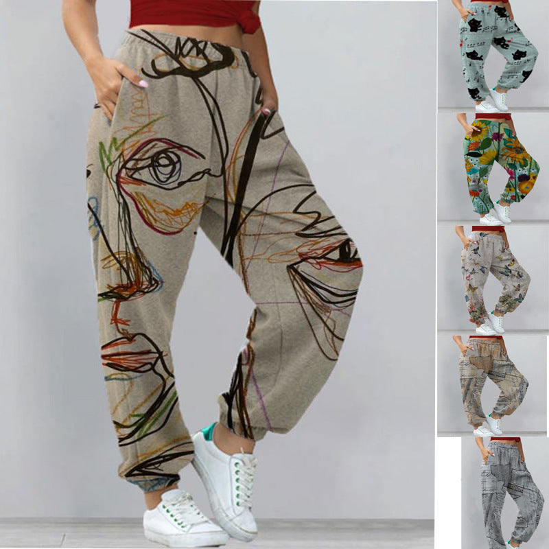 Ruby – Damen Haremshose mit Boho-Print und Taschen