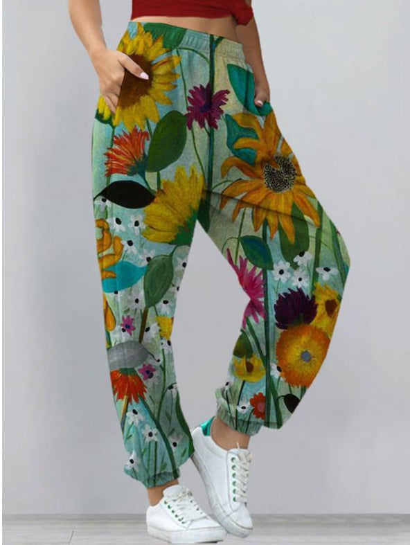 Ruby – Damen Haremshose mit Boho-Print und Taschen