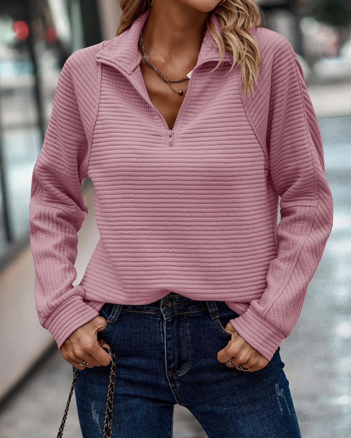 Perry – Lockerer Pullover mit Schlangenmotiv und Reißverschluss
