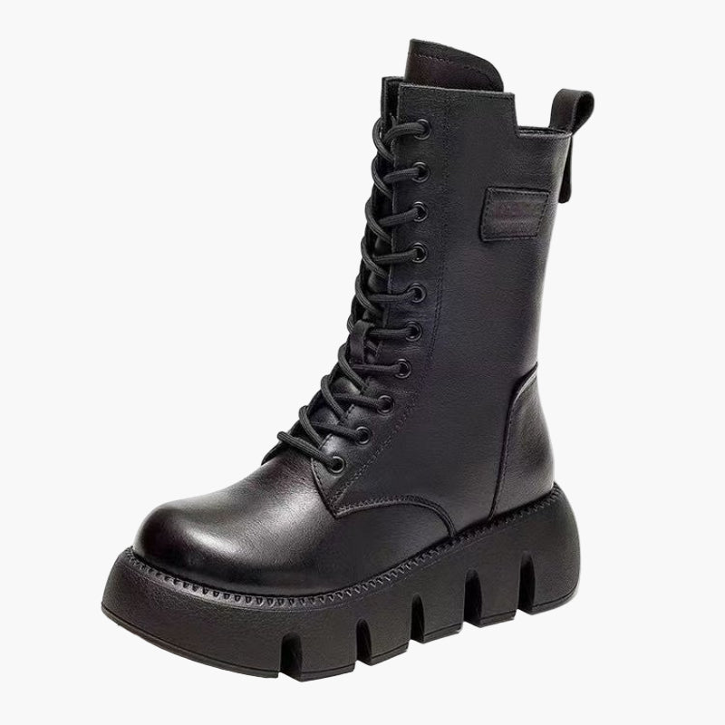 Damen Plateaustiefel mit Schnürung und Orthopädischem Komfort – Modischer Alltag & Freizeit