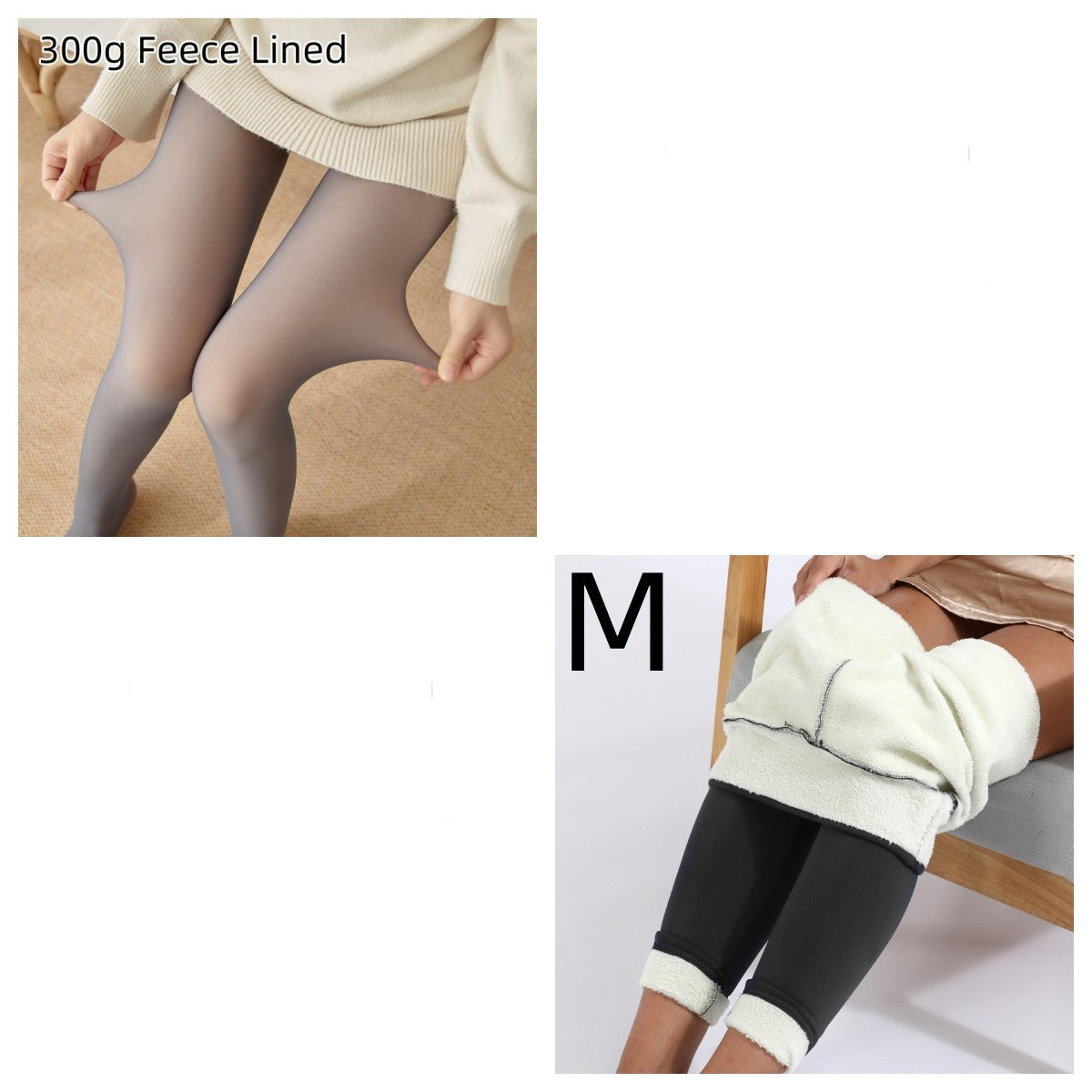 Natalie – Transparent Strumpfhose mit Fleece-Futter