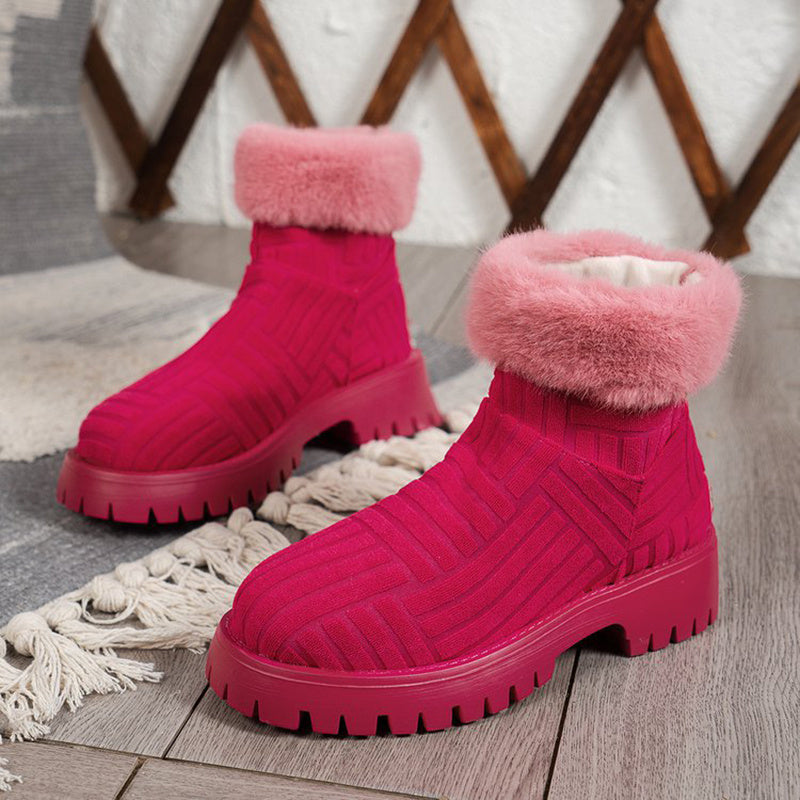 Megan – Dicke Damen-Winterstiefel mit Plüsch