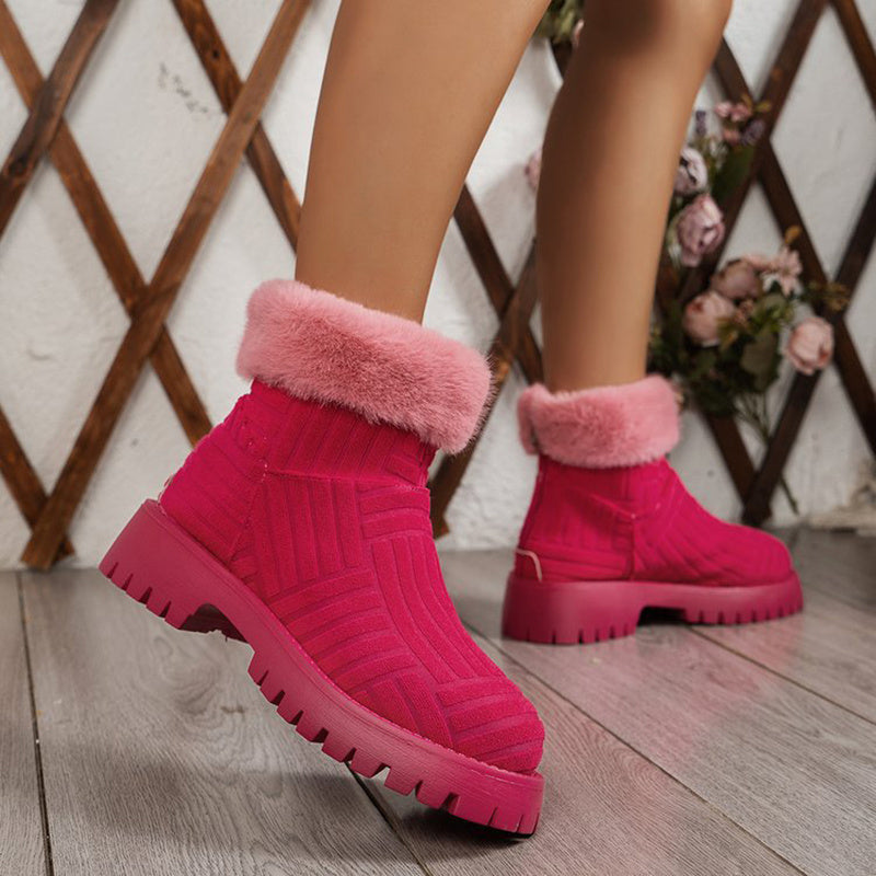 Megan – Dicke Damen-Winterstiefel mit Plüsch