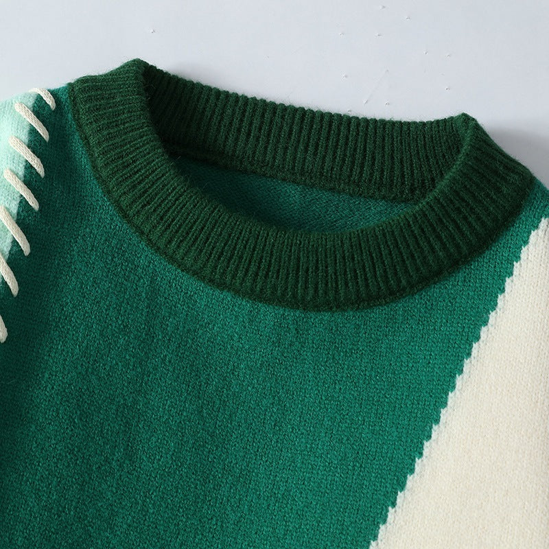 Laurence – Herren Pullover mit Farbakzent Patchwork