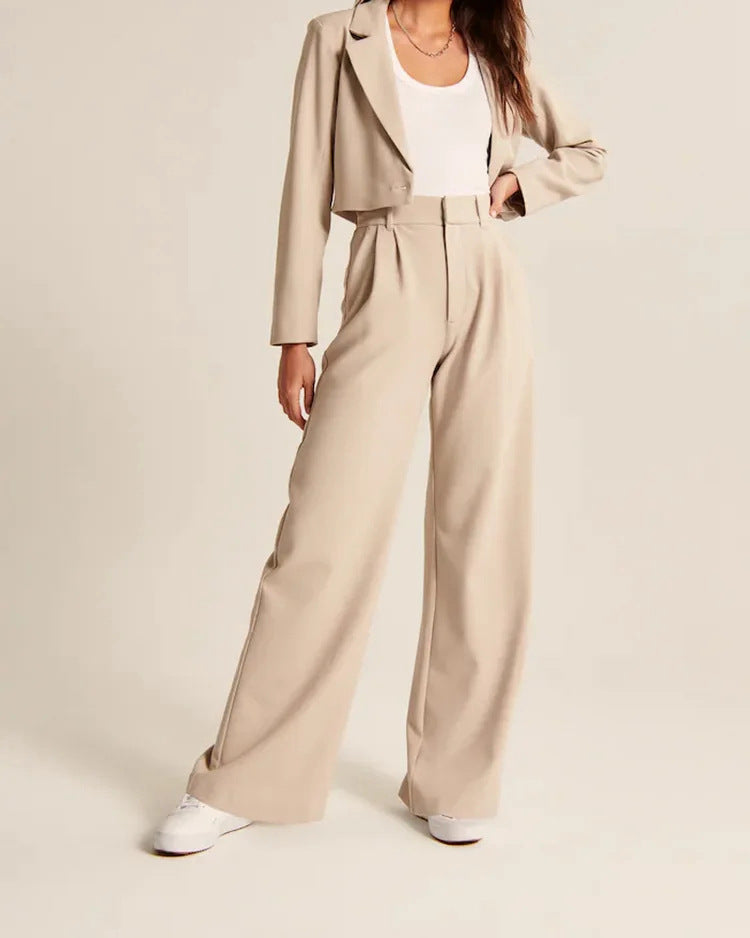 Kate – Weite Damenhose mit Hohem Bund und Taschen