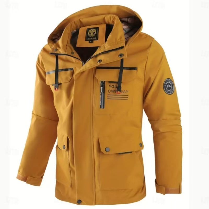 Alan – Winddichte Herrenjacke mit Kapuze und Taschen