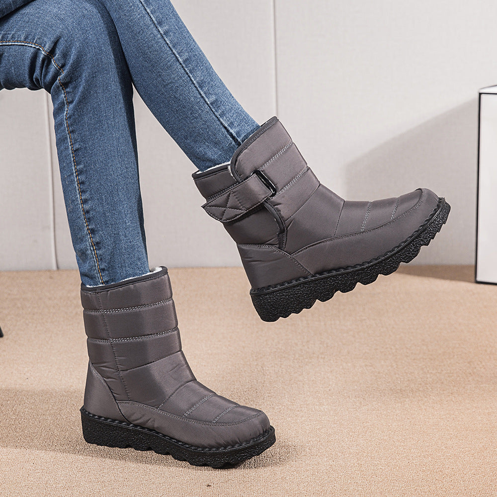 Donna – Wasserfeste Damenplattform-Winterstiefel mit Warmem Plüsch