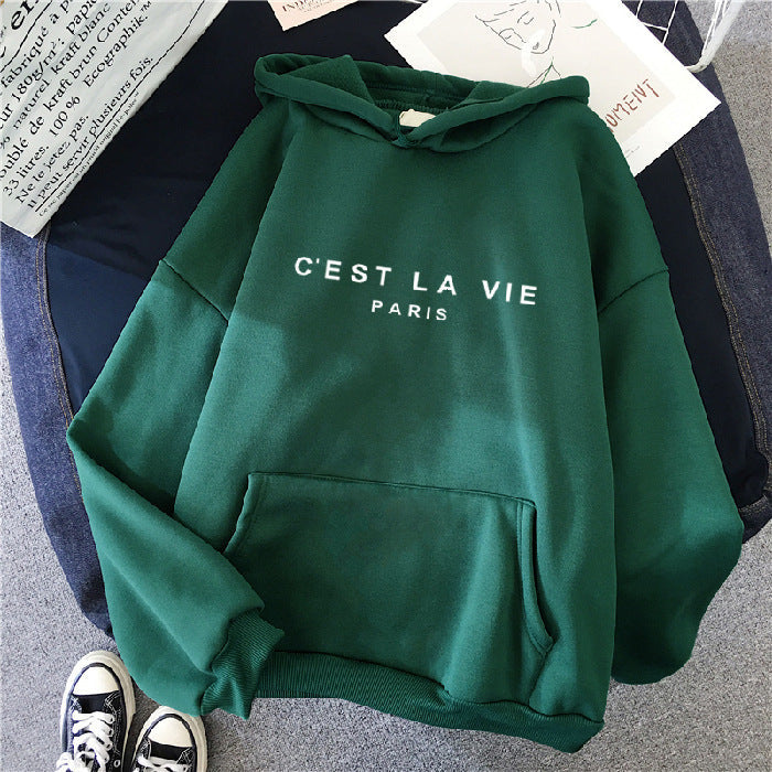 Bernard – Lockerer Kapuzenpullover mit Buchstaben-Print