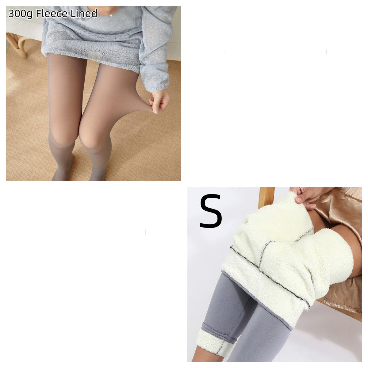 Natalie – Transparent Strumpfhose mit Fleece-Futter