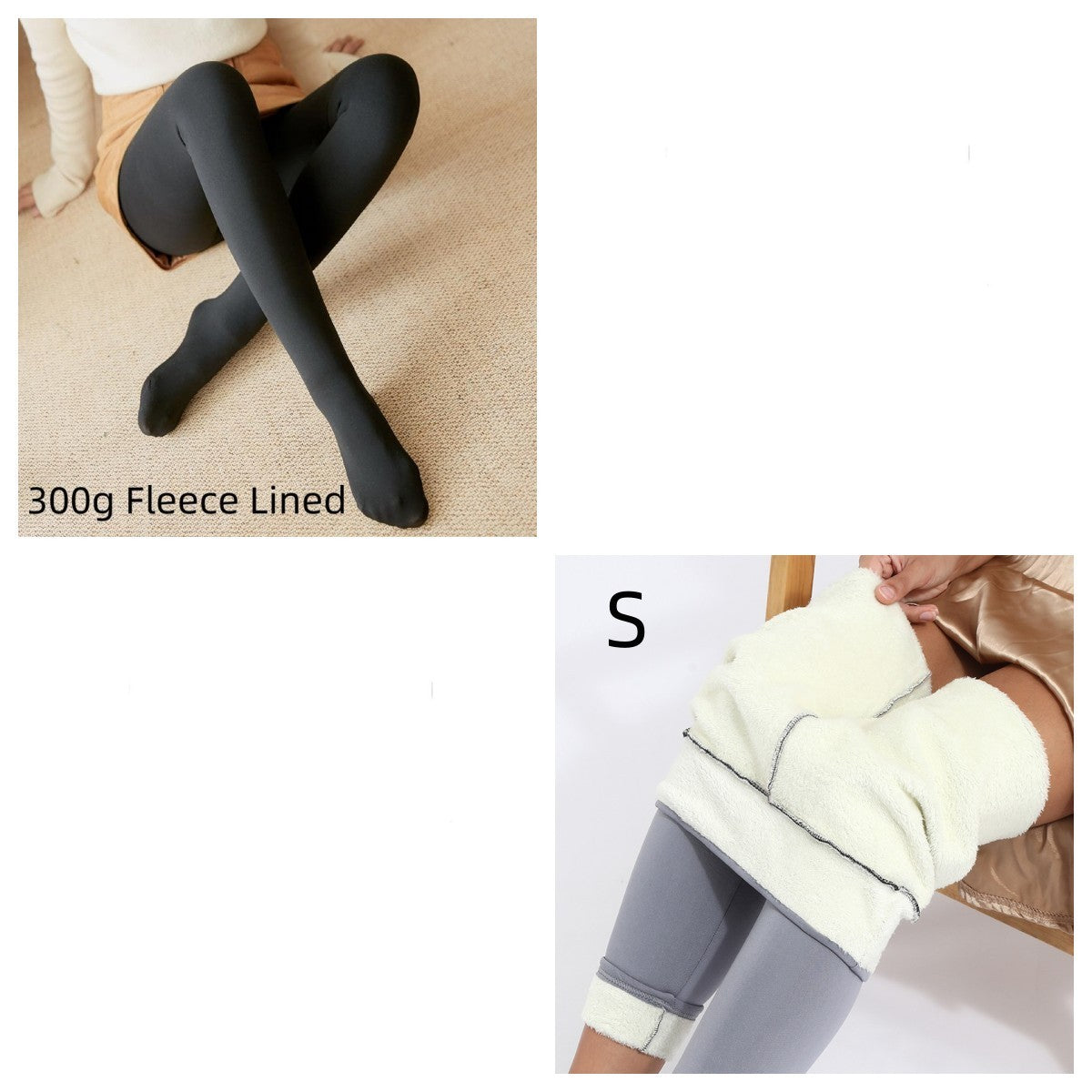 Natalie – Transparent Strumpfhose mit Fleece-Futter