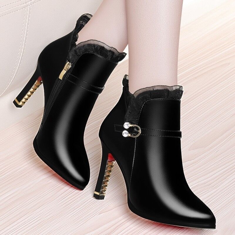 Sharon – Damen Stiletto Stiefel mit Seitlichem Reißverschluss