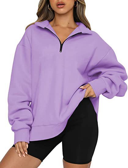 Margaret – Damen-Pullover mit Reißverschluss und Umschlagkragen