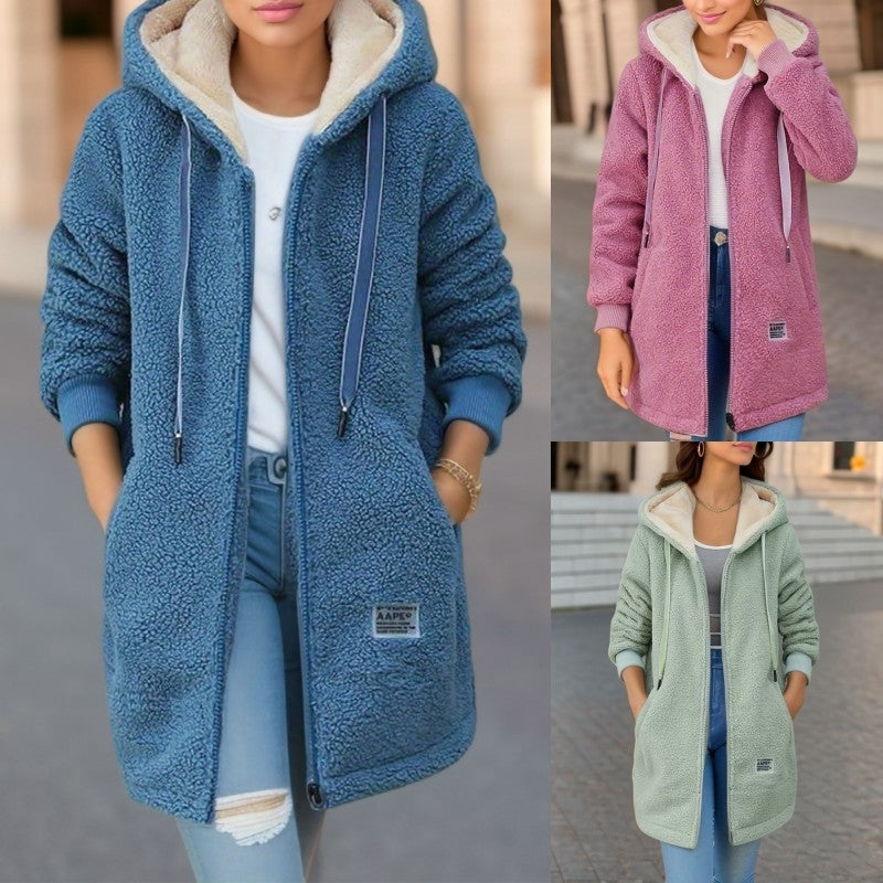 Leanne – Mittellanger Kaschmir-Hoodie mit Fleecefutter