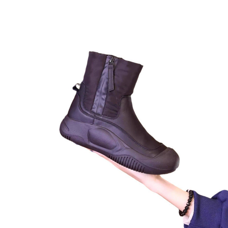 Joan – Warme Damenstiefel mit Plüsch und Reißverschluss