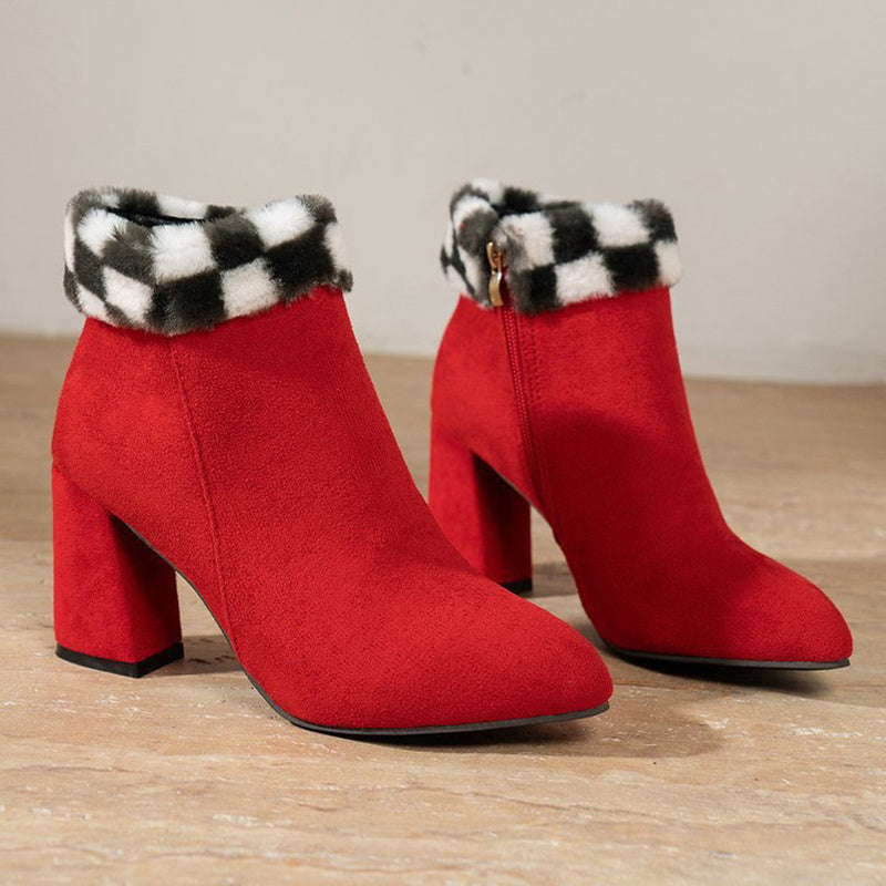 Vanessa – Damen Stiefeletten mit Karomuster
