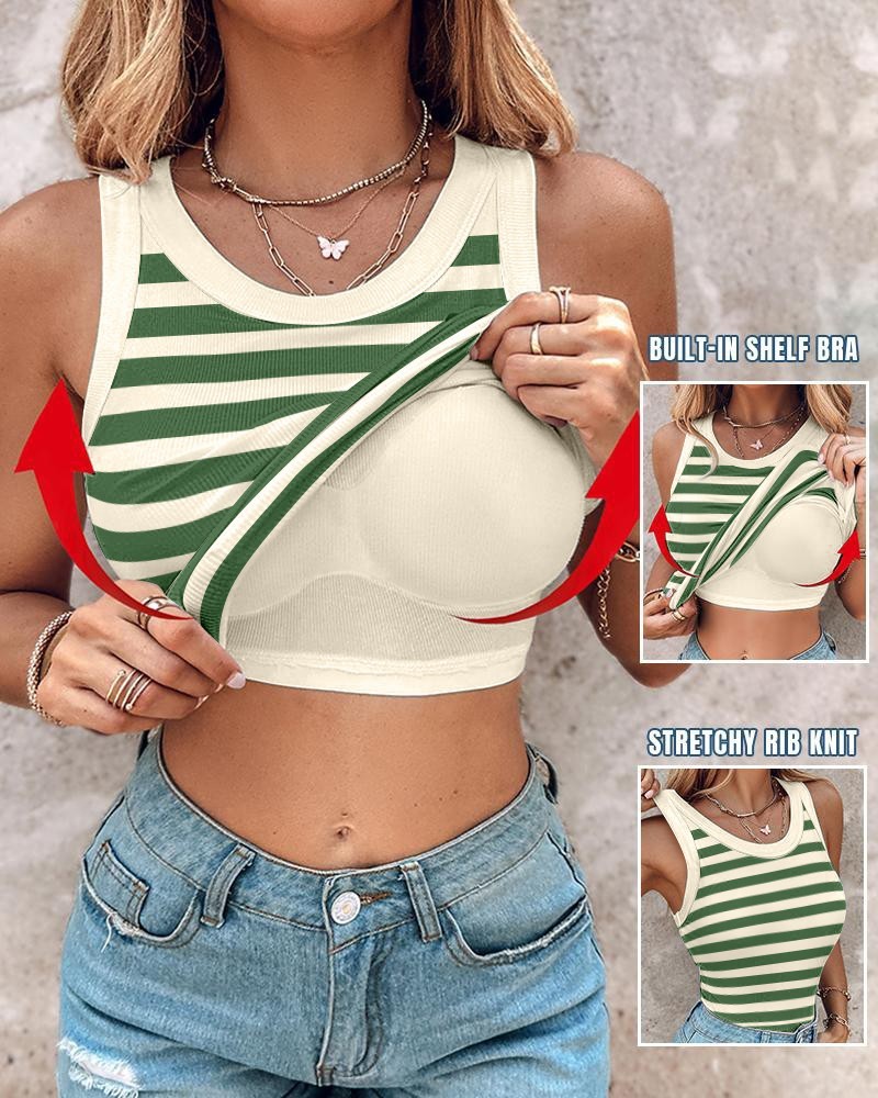 Mary – Slim-fit Gestreifte Weste mit Bralette
