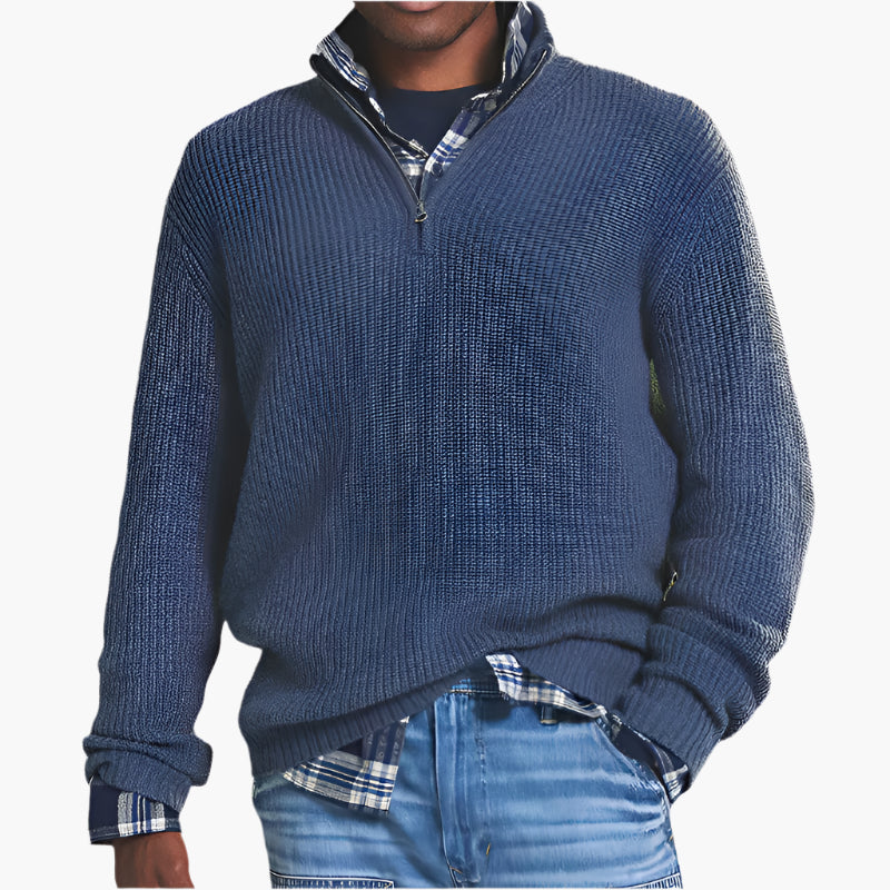 Herren Strickpullover mit Reißverschluss – Business Casual & Freizeit Stil