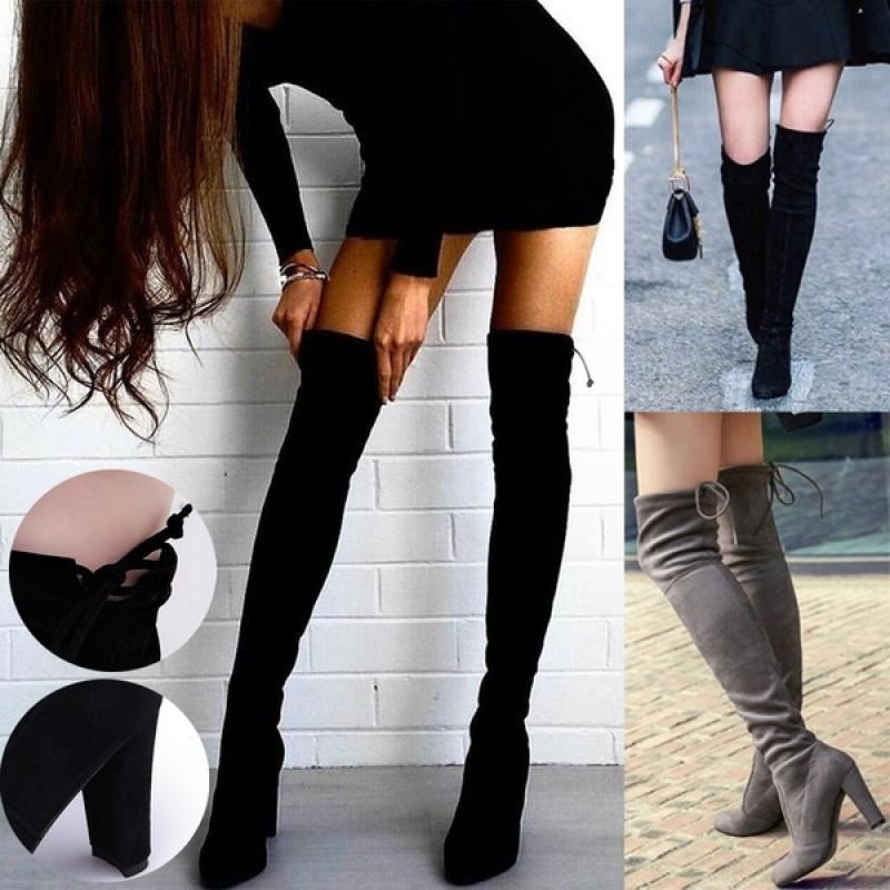 Heather – Kniehohe Damenstiefel mit Absatz