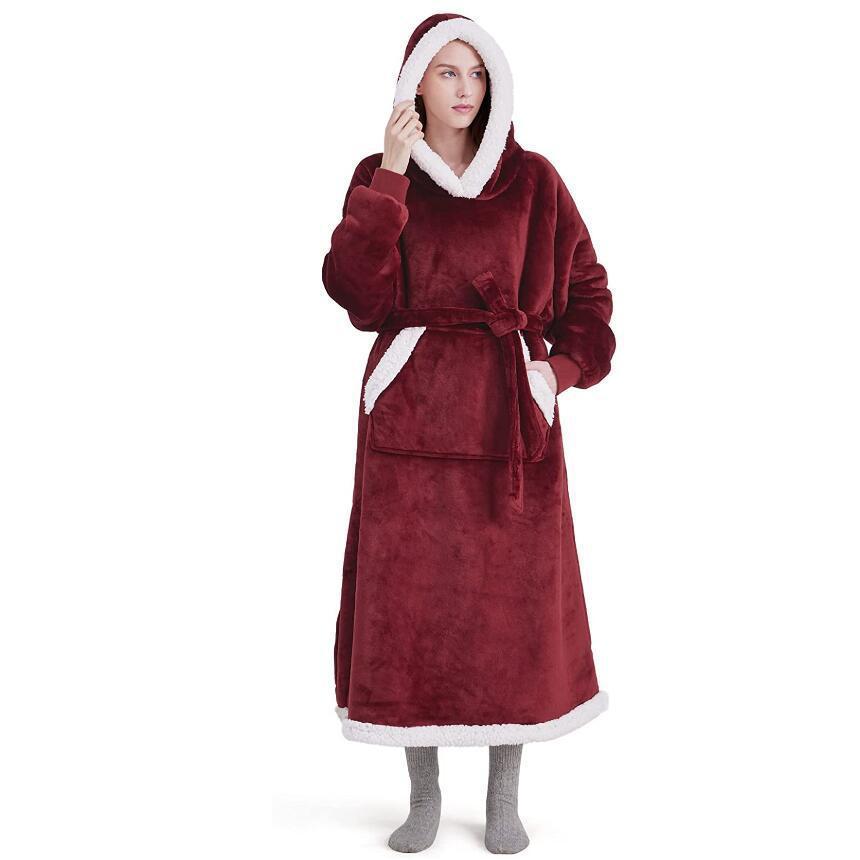 Kathleen – Oversize Hoodie-Decke mit Knopfdesign für Damen