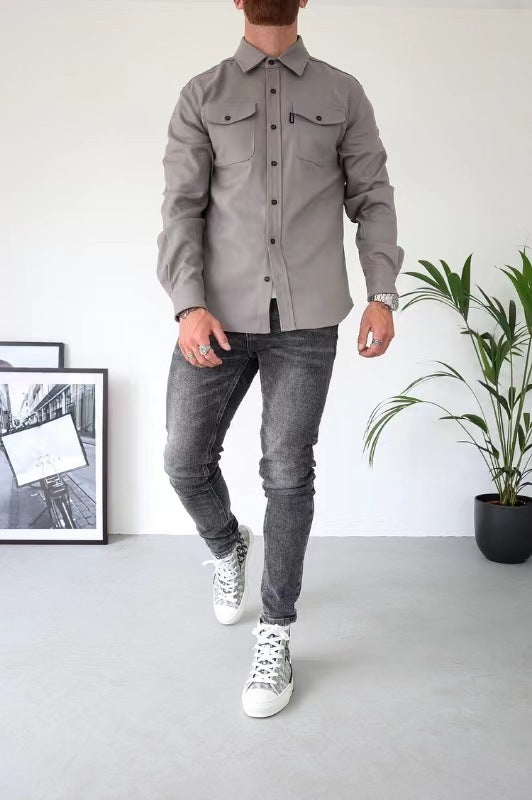 Anthony – Jugendlicher Herrenhemd in gebürstetem Design