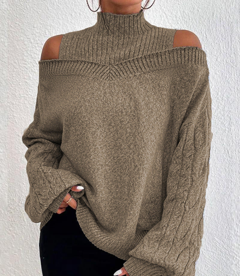 Natasha – Off-Shoulder Pullover mit Laternenärmel