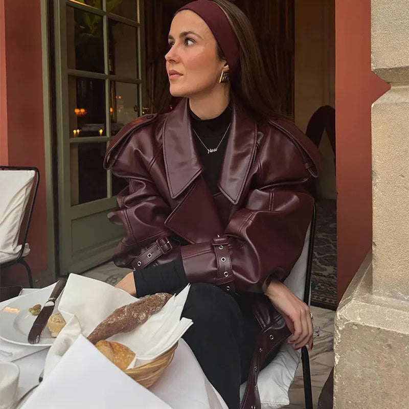 Harriet – Lederjacke mit Lässigem Revers für Damen