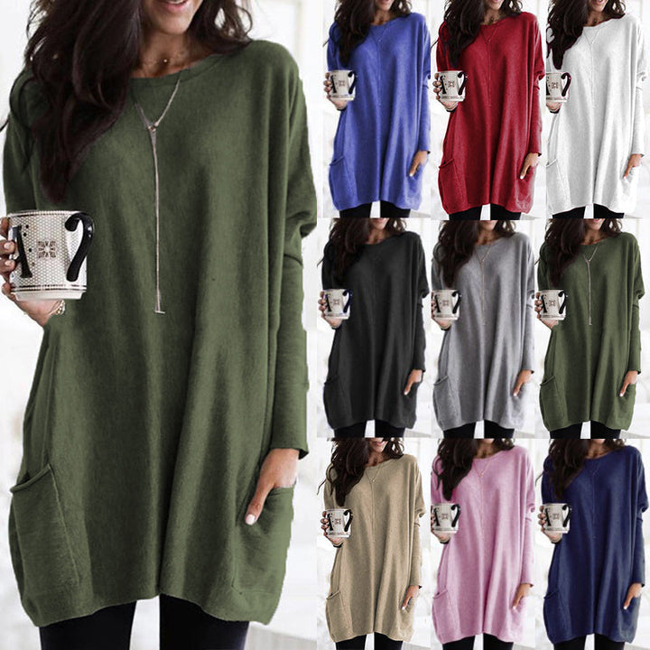 Damen Langarm Oversize Pullover – Bequemer Lässiger Stil für Alltag und Freizeit