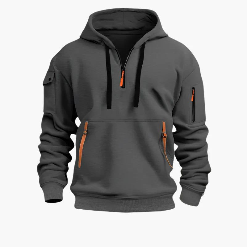 Herren Kapuzenpullover mit Zipper und Taschen – Urban Streetwear Hoodie für Alltag und Outdoor