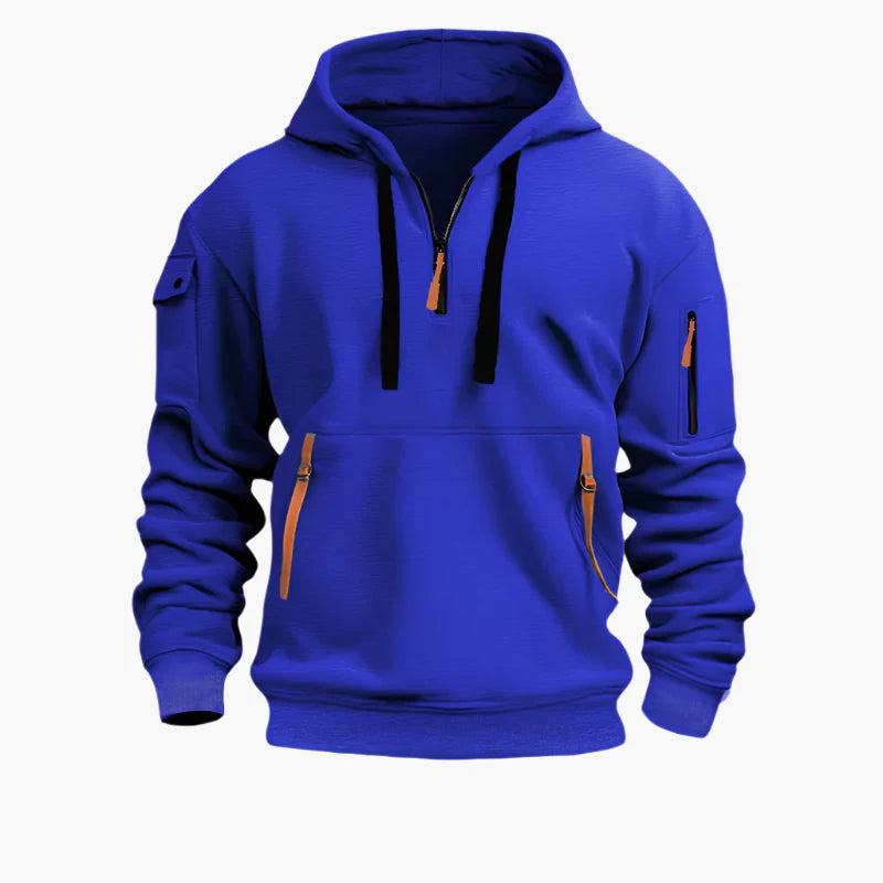 Herren Kapuzenpullover mit Zipper und Taschen – Urban Streetwear Hoodie für Alltag und Outdoor