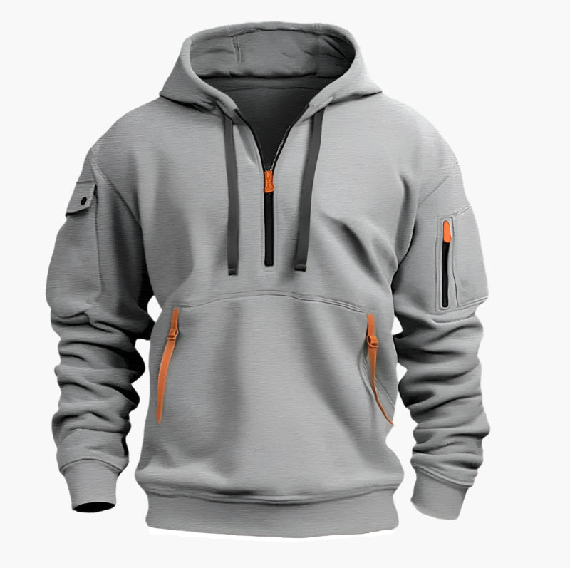 Herren Kapuzenpullover mit Zipper und Taschen – Urban Streetwear Hoodie für Alltag und Outdoor