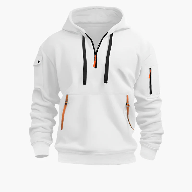 Herren Kapuzenpullover mit Zipper und Taschen – Urban Streetwear Hoodie für Alltag und Outdoor