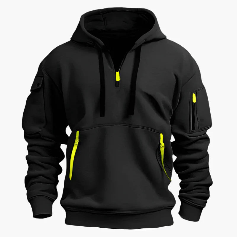 Herren Kapuzenpullover mit Zipper und Taschen – Urban Streetwear Hoodie für Alltag und Outdoor
