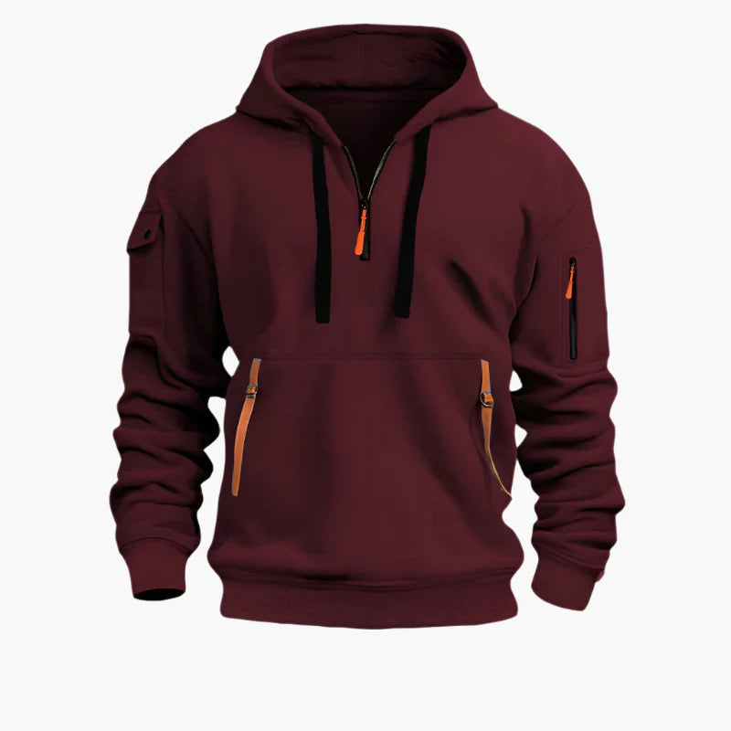 Herren Kapuzenpullover mit Zipper und Taschen – Urban Streetwear Hoodie für Alltag und Outdoor