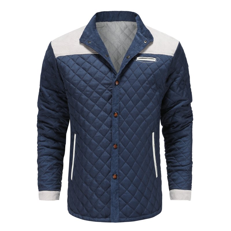 Herren Steppjacke im Patchwork-Design – Eleganter Freizeitstil für Alltag und Büro