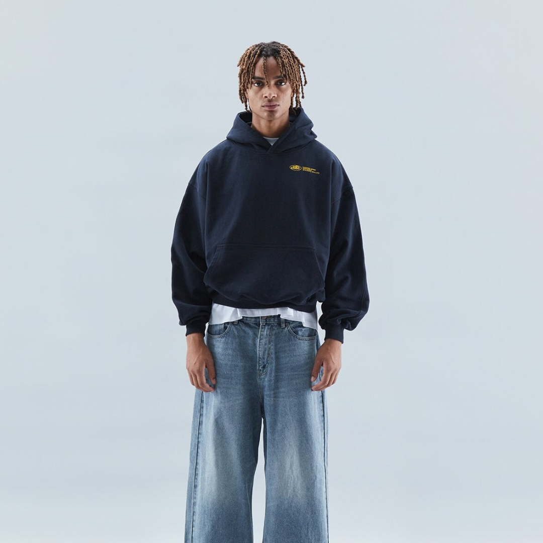 Herren Oversized Hoodie Streetwear mit Kapuze und „withlove“-Print – Urban Casual Style