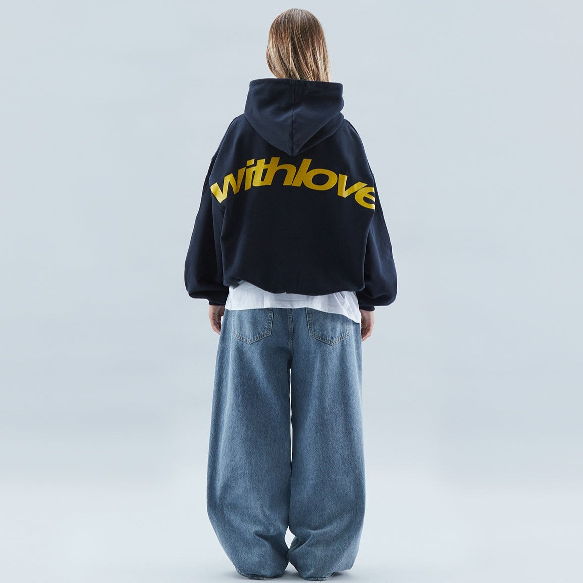 Herren Oversized Hoodie Streetwear mit Kapuze und „withlove“-Print – Urban Casual Style