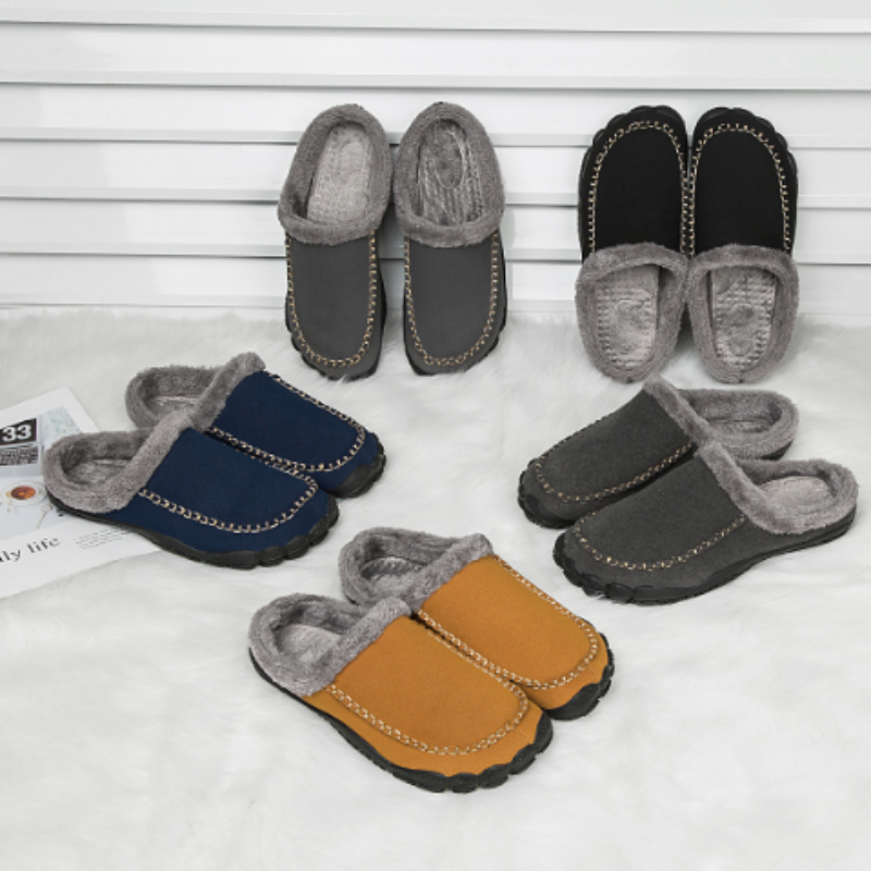 Herren Hausschuhe Komfort Pantoffeln mit Antirutschsohle – Stilvolle und warme Slipper für Zuhause