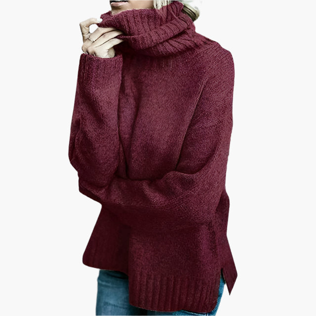 Damen Oversized Rollkragenpullover – Lässiger Strickpullover für entspannte Tage