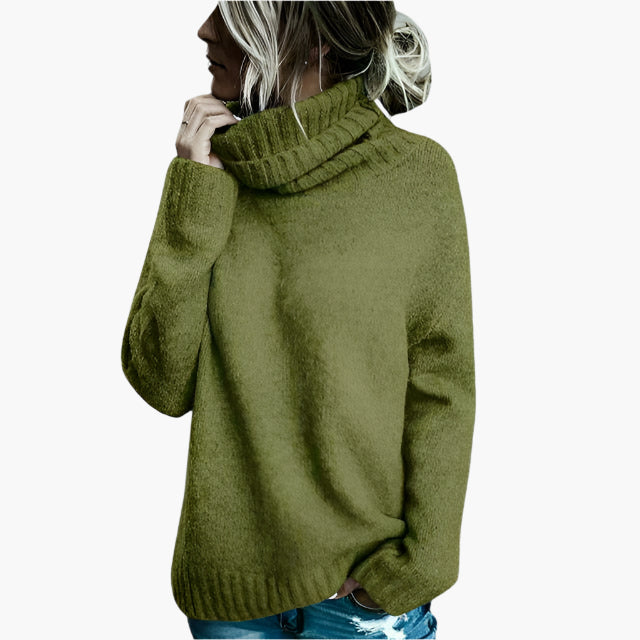 Damen Oversized Rollkragenpullover – Lässiger Strickpullover für entspannte Tage