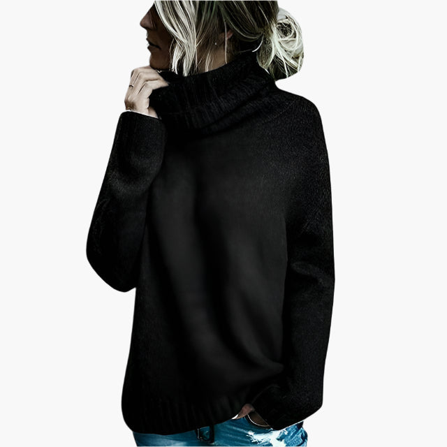 Damen Oversized Rollkragenpullover – Lässiger Strickpullover für entspannte Tage